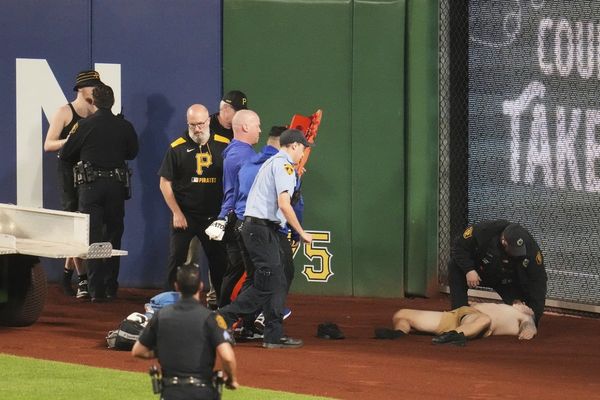 ▲▼  從21英尺高墜落！海盜與小熊比賽驚險意外，球員祈禱男子平安」        。（圖／達志影像／美聯社）