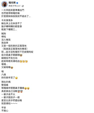 ▲陸元琪回憶當天情況。（圖／翻攝自Facebook／陸元琪）