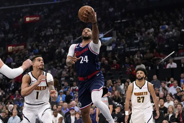 ▲▼快艇哈登、鮑威爾；金塊約基奇。（圖／達志影像／美聯社）