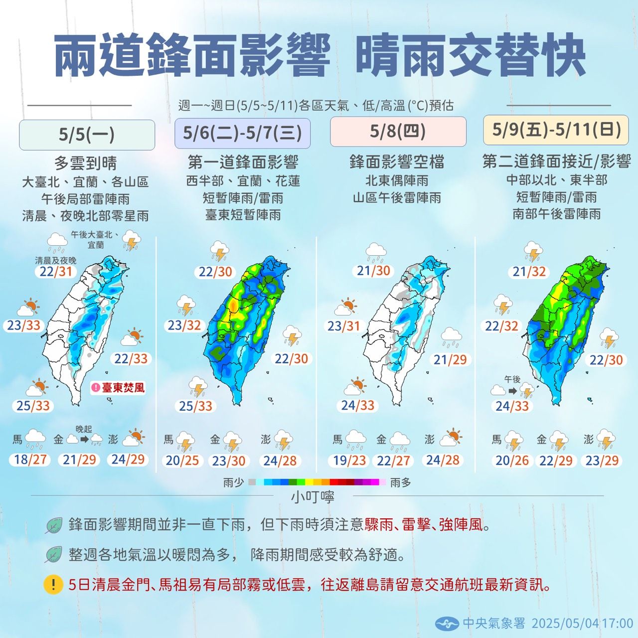 ▲▼天氣趨勢。（圖／氣象署提供）