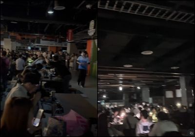 快訊／南港Lalaport又停電了！美食街突陷入黑暗　全場摸黑用餐