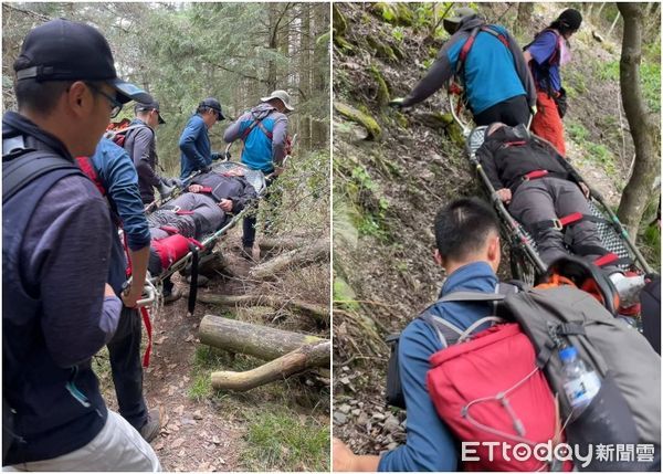 ▲▼攀登北二段山友扭傷腳！警義消「來回20公里」背下山。（圖／記者李陳信得翻攝）