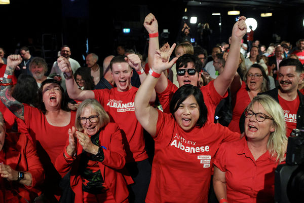▲▼澳洲總理艾班尼斯（Anthony Albanese）連任成功，工黨可望過半續掌政權。（圖／路透）