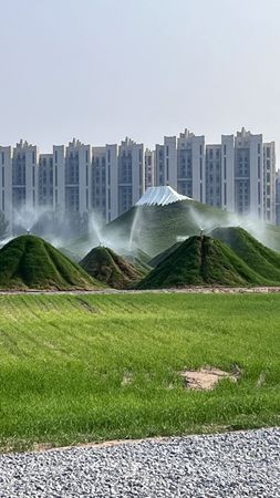 不少遊客到訪後表示失望，批評現場僅是小型土丘，拍照極度依賴特定角度和後期修圖，與官方及網紅宣傳照片大相逕庭。（翻攝畫面）