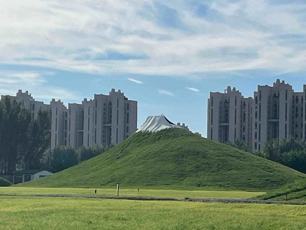 不少遊客到訪後表示失望，批評現場僅是小型土丘，拍照極度依賴特定角度和後期修圖，與官方及網紅宣傳照片大相逕庭。（翻攝畫面）