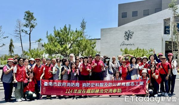 ▲台南市消防志工參訪後壁烏樹林地震體驗館，透過模擬與導覽學習防災知識。（記者林東良翻攝，下同）