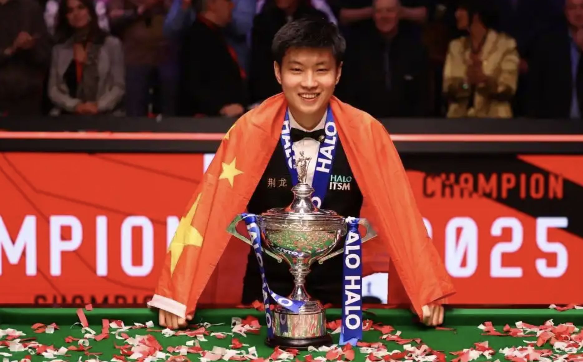 ▲28歲趙心童持外卡連9勝，逆襲奪下斯諾克世錦賽冠軍。（圖／翻攝微博）