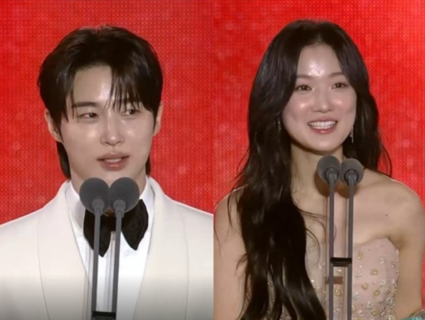▲邊佑錫和金惠奫雙雙獲得人氣獎。（圖／翻攝自백상예술대상YT）