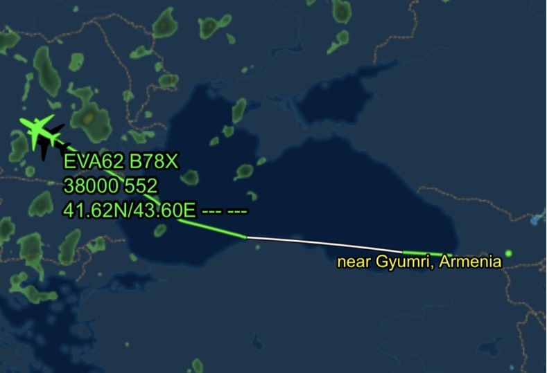 ▲▼長榮航空BR62維也納飛往曼谷航班，昨天傍晚自維也納出發，飛行過程因巴基斯坦領空關閉，又暫時折返回維也納。（圖／取自flightaware）