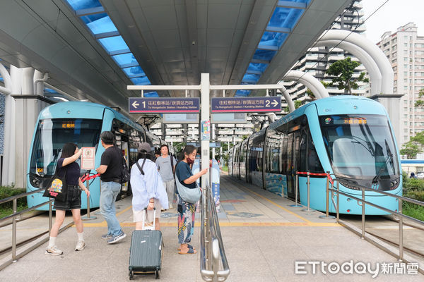 ▲淡水漁人碼頭,秀233自助流體畫體驗館,淡海輕軌淡水漁人碼頭站。（圖／記者彭懷玉攝）