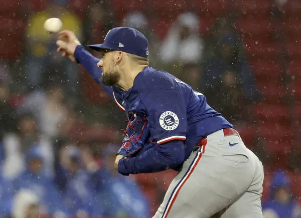 ▲遊騎兵王牌右投艾爾瓦迪（Nathan Eovaldi）本戰主投6局僅失1分，率領遊騎兵擊敗紅襪。（圖／達志影像／美聯社）