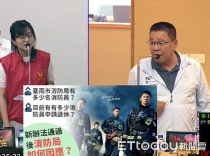 ▲台南市議會國民黨團7日在議會質詢時質疑，醫院設有戰傷專責病床，民眾憂心台灣是否準備進入戰爭狀態。（記者林東良翻攝，下同）