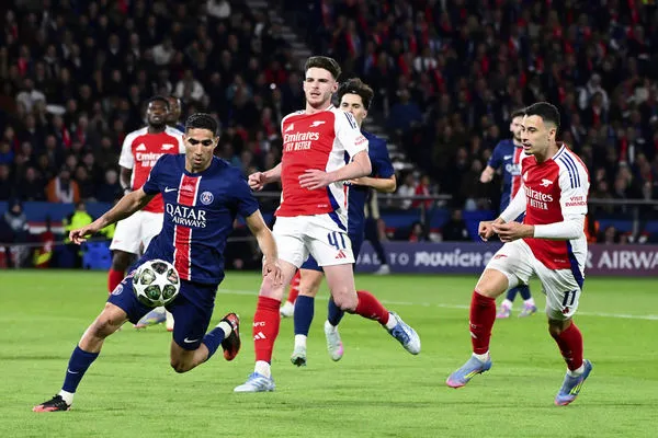 ▲巴黎中後衛哈基米(Achraf Hakimi)第72分鐘的進球鞏固球隊領先優勢。（圖／達志影像／美聯社）