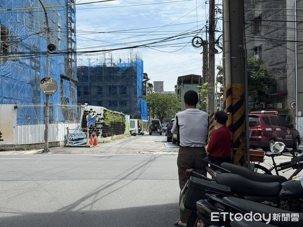 ▲新北板橋滿平街一處工地，發生工人墜樓意外。（圖／記者陳以昇翻攝）