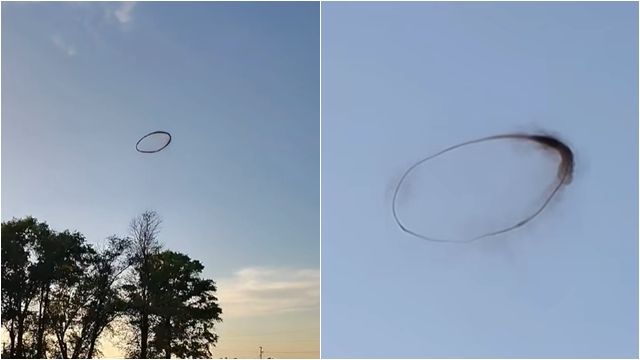 ▲▼「神秘黑圈」詭浮小鎮上空！　美居民震驚：活50年沒見過。（圖／翻攝臉書）