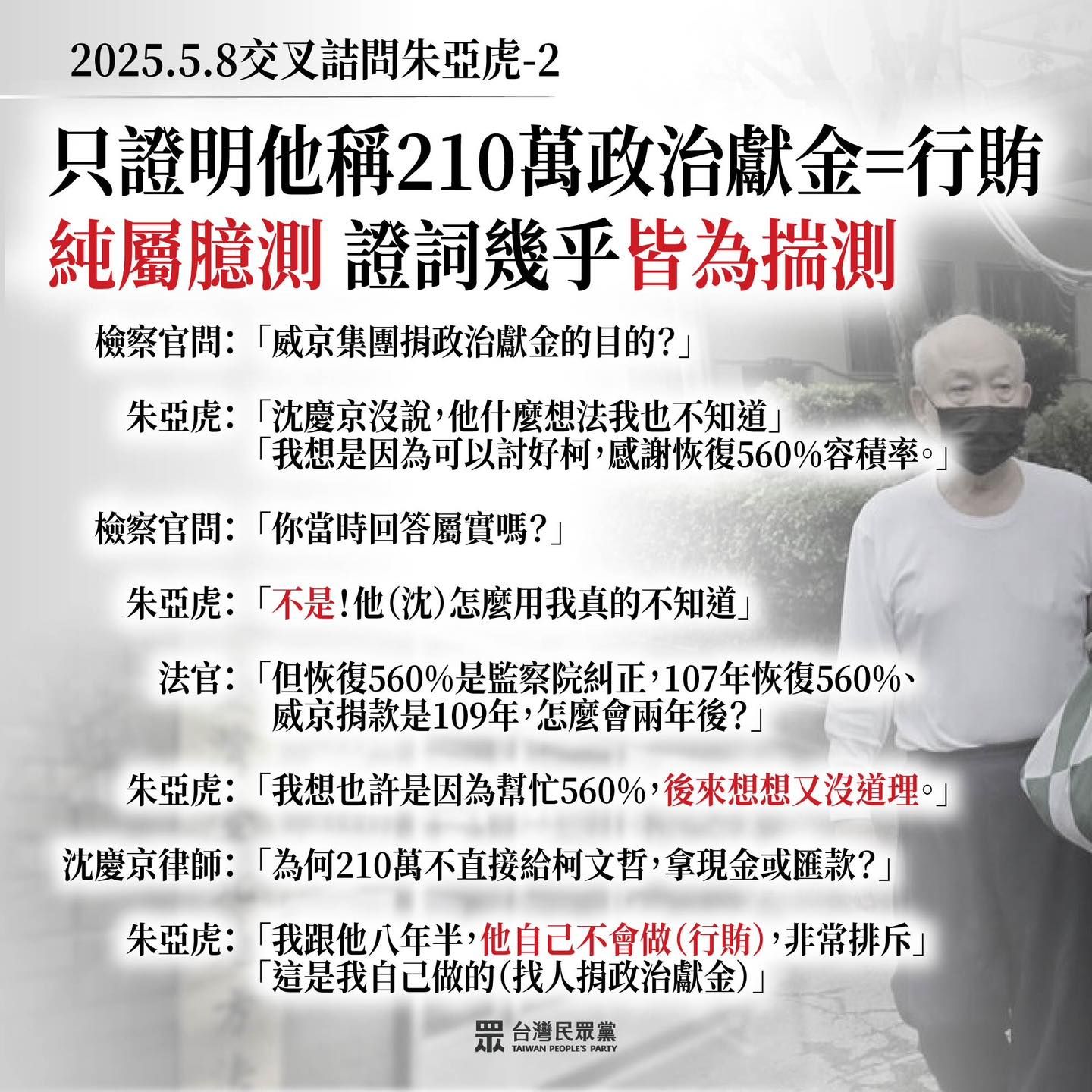 ▲▼民眾黨以圖卡形式還原開庭過程。（圖／翻攝自Facebook／柯文哲）