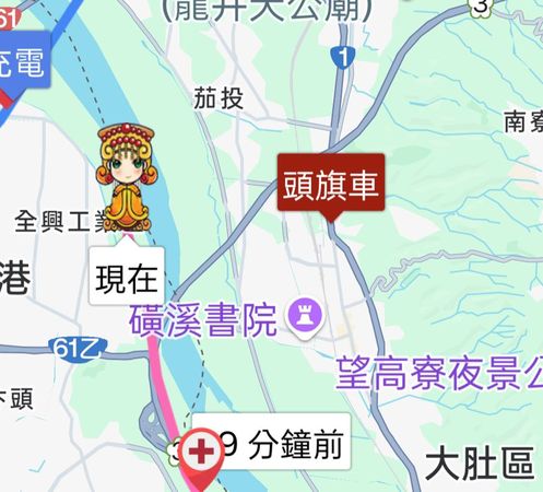 ▲白沙屯媽祖上午徘迴中彰交界，頭旗車在台中等待。（圖／翻攝自白沙屯媽祖網路電視台）