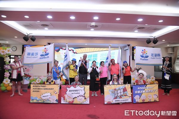 ▲▼縣長徐榛蔚親自將象徵榮耀與責任的縣旗授予五支隊伍。（圖／花蓮縣政府提供，下同）