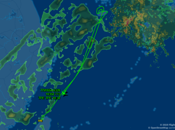 ▲▼虎航飛濟州島因為無法順利降落而折返桃園機場。（圖／翻攝FlightAware）