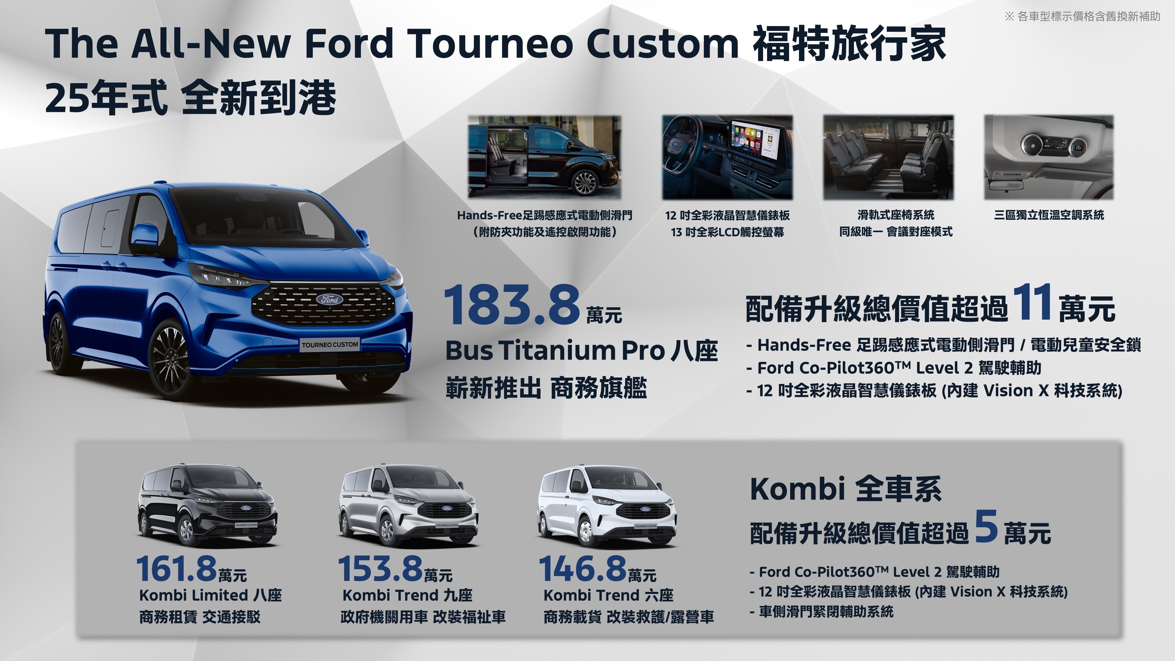 ▲全新25年式 Tourneo Custom福特旅行家 。（圖／翻攝自Ford）