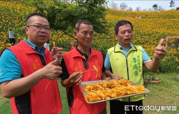 ▲彰化花壇鄉虎山巖金針花大爆發。（圖／記者唐詠絮翻攝）