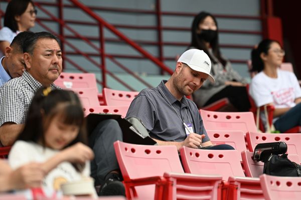 ▲▼日、美職球探到場觀察徐若熙。（圖／味全龍提供）