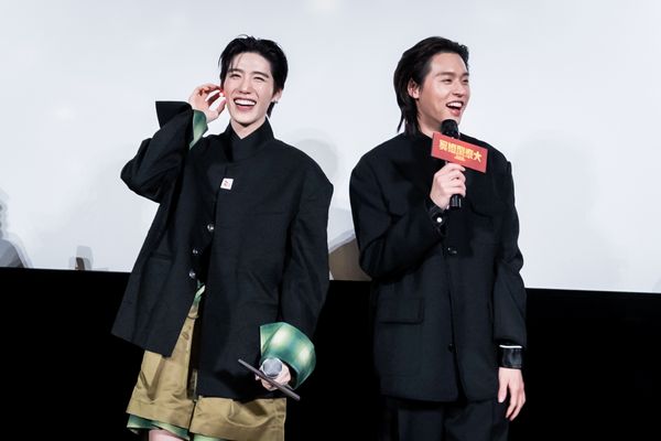 ▲《冥婚鬧泰大》主創Billkin(左起)與PP Krit、監製班莊、導演查揚諾和影迷見面。（圖／金盞花大影業提供）