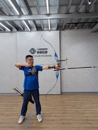▲▼射箭AI實測者！奧運國手陳詩園挑戰世壯運誓言奪金。（圖／新北市體育局提供）