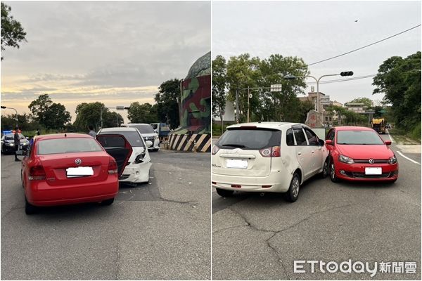 ▲經警方初步檢測，雙方駕駛人酒測值均為0，但這起車禍也造成5人受傷。（圖／記者林名揚攝）