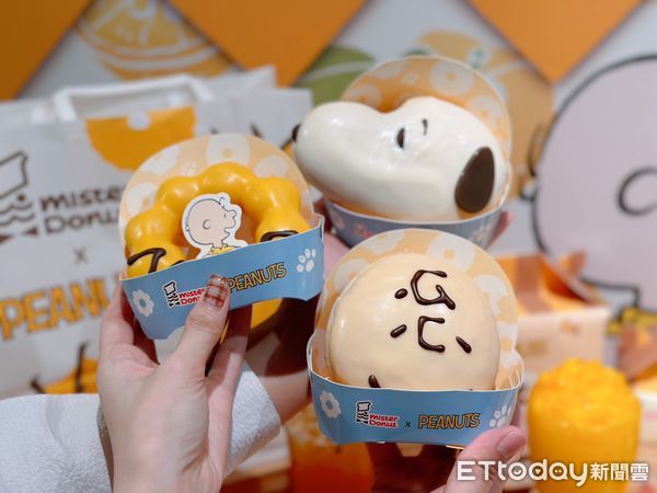 ▲▼「Mister donut」驚喜找來PEANUT漫畫人氣角色「SNOOPY」、「查理布朗」變身成超萌甜甜圈。（圖／記者蕭筠攝）