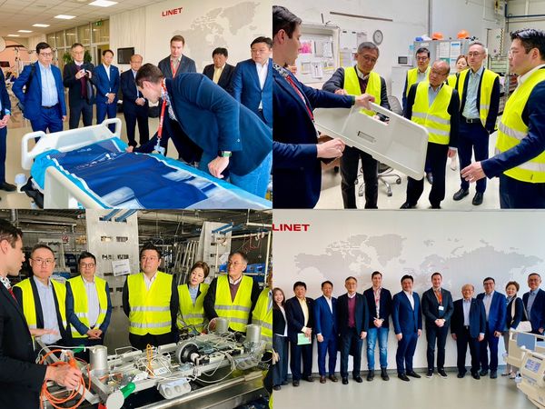 ▲IEAT訪團參訪捷克Linet 醫療病床製造公司。(圖／IEAT提供)