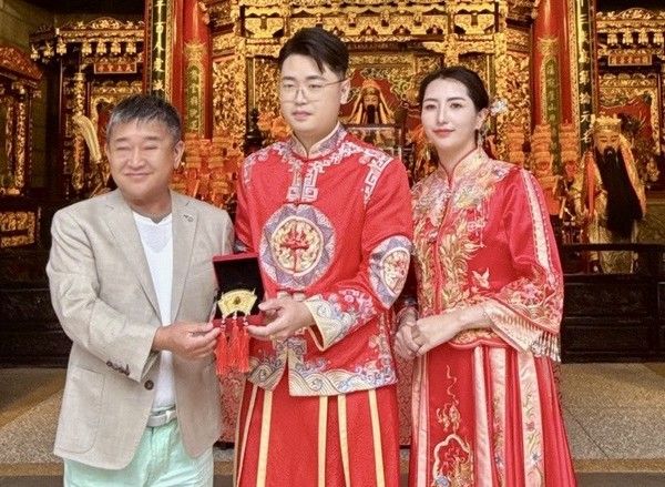 ▲桃園大廟景福宮新人辦婚禮