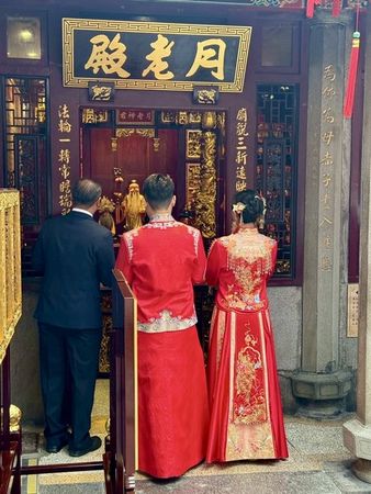 ▲桃園大廟景福宮新人辦婚禮