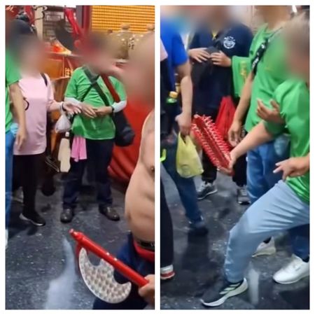 ▲網傳新營太子宮疑有進香團乩身發生衝突，警方表示並未接獲報案，提醒民眾宗教活動應保持理性參與。（圖／翻攝自社會事新聞影音）