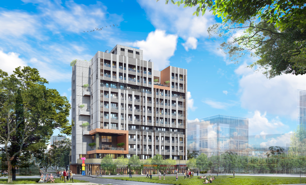 ▲▼信義區松信社會住宅新建工程正式上梁。（圖／台北市都發局）