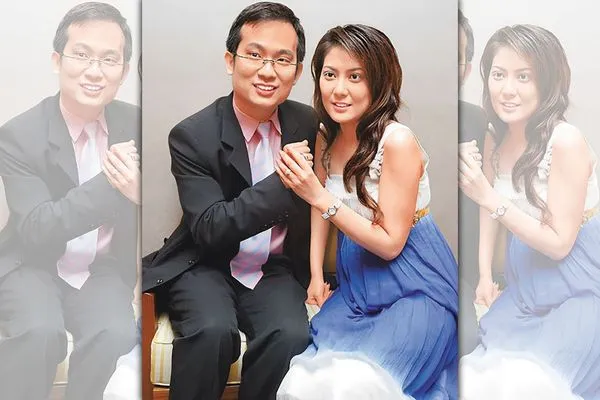 顏冠得（左）陪薛楷莉（右）走過削凱子風波，最後卻離婚收場。（翻攝自搜狐）