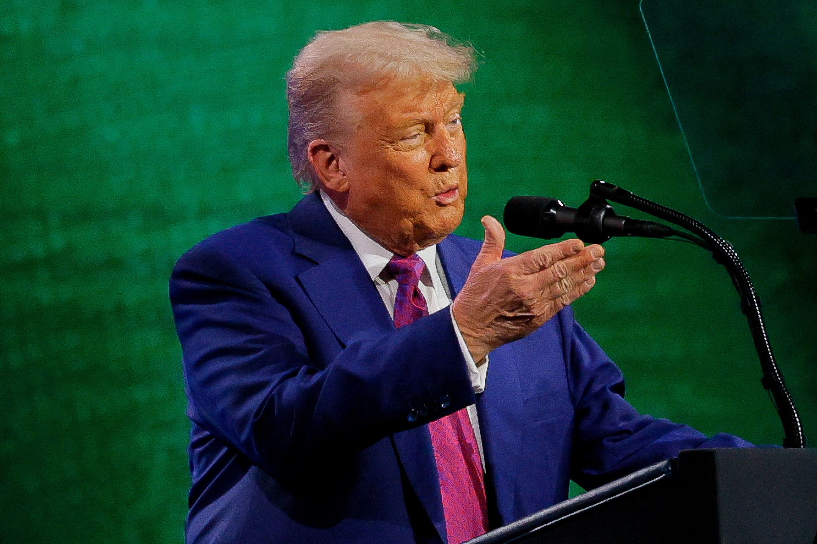 ▲▼ 川普出訪中東，13日在利雅德出席沙美投資論壇（Saudi-US Investment Forum）發表演說。（圖／路透）