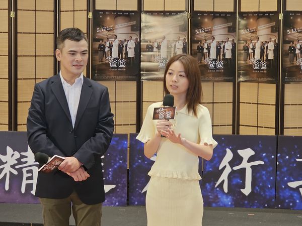 ▲蘇達、程雅晨到高雄宣傳《院長爸爸》。（圖／大愛電視提供）