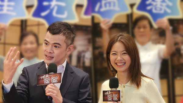 ▲蘇達、程雅晨到高雄宣傳《院長爸爸》。（圖／大愛電視提供）