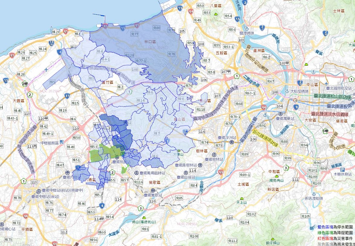 ▲▼林口泰山五股區停水。（圖／台水公司）