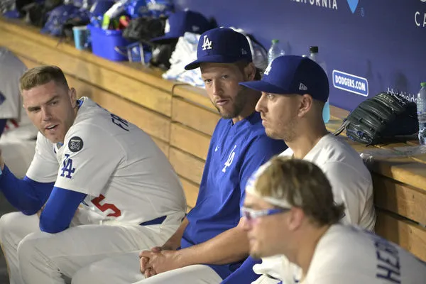 ▲克蕭（Clayton Kershaw）總是與巴恩斯（Austin Barnes）並肩而席。（圖／達志影像／美聯社）