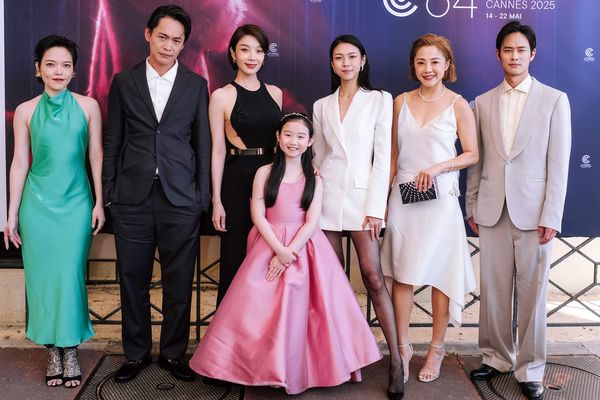 ▲《左撇子女孩》世界首映，蔡淑臻、馬士媛、葉子綺，以及共同合演的黃鐙輝、「小8」張允曦、夏騰宏及林嫣等在坎城影展亮相。（圖／左撇子女孩電影製作有限公司）