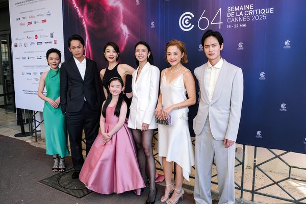 ▲《左撇子女孩》世界首映，蔡淑臻、馬士媛、葉子綺，以及共同合演的黃鐙輝、「小8」張允曦、夏騰宏及林嫣等在坎城影展亮相。（圖／左撇子女孩電影製作有限公司）