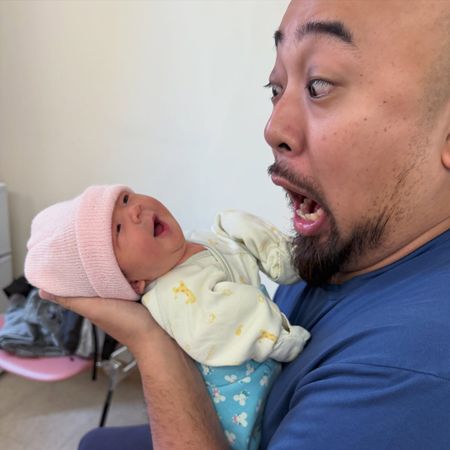 ▲▼美麗本人升格二寶爸！　自嘲「女生宿舍管理員登基」。（圖／翻攝自Instagram／laagigi）