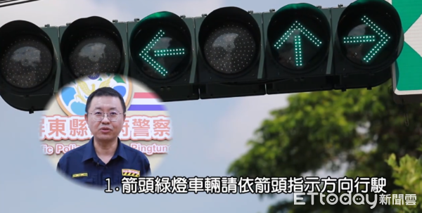 ▲「多時相號誌」路口，圓形綠燈號誌可以左轉             。（圖／記者陳崑福翻攝）