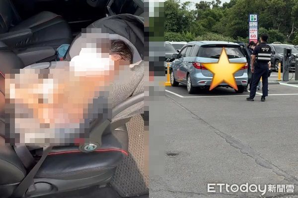 ▲▼             雲林若瑟醫院停車場一名1歲3個月大的女嬰被獨留車內。（圖／記者游瓊華翻攝，下同）