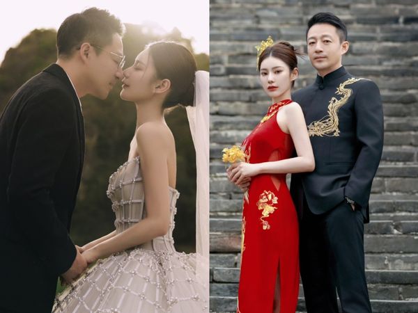 ▲▼汪小菲與現任妻子馬筱梅婚紗照曝光。（圖／翻攝自微博）