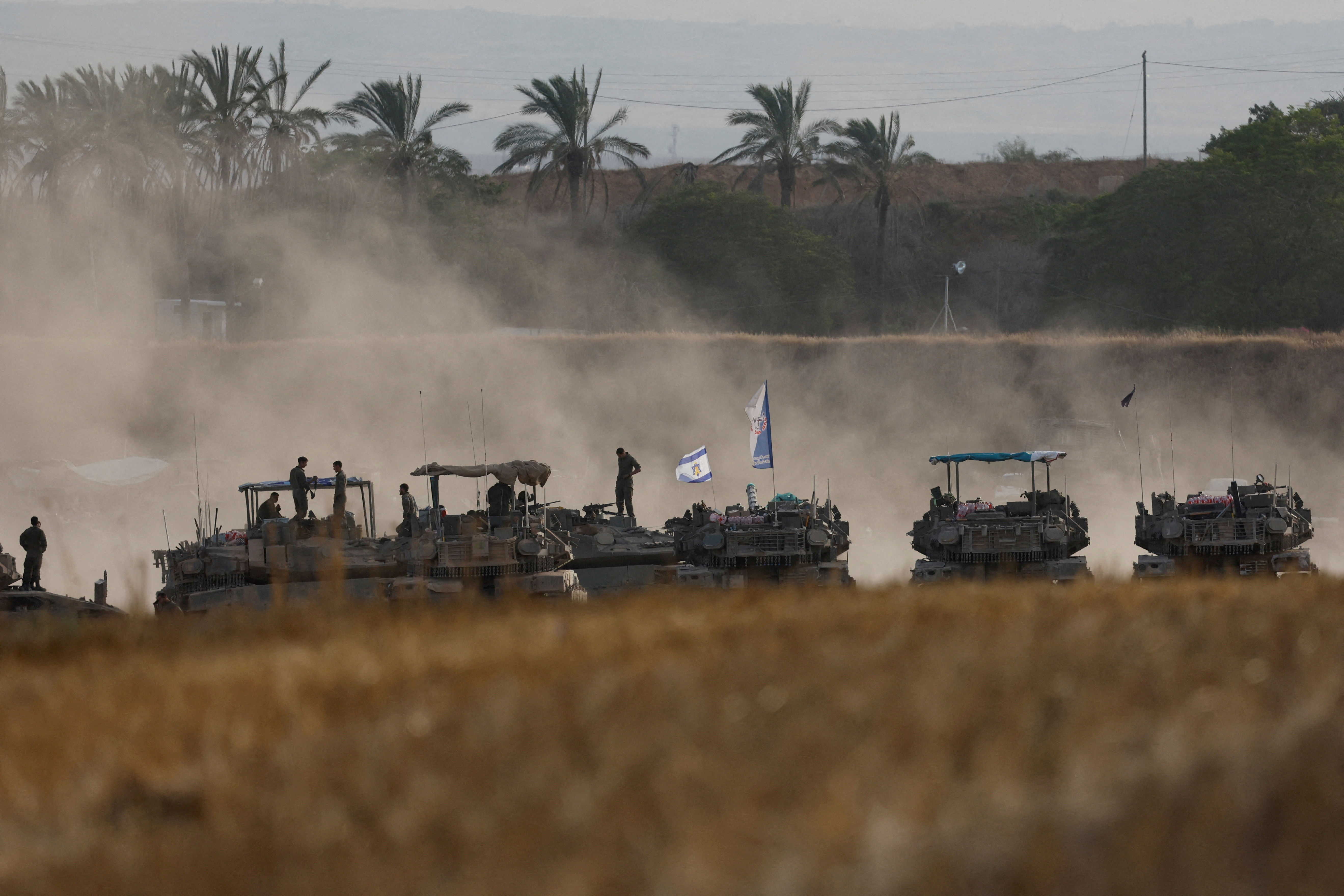 ▲▼以色列在邊境集結大量部隊。（圖／路透）