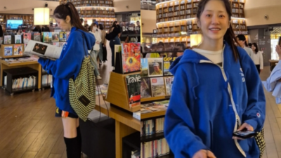 172cm南韓女神散步出沒書店! 「帽子、口罩零遮掩」竟沒人發現
