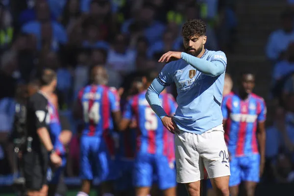 ▲曼城瓦迪奧爾（Josko Gvardiol）面露失望。（圖／達志影像／美聯社）